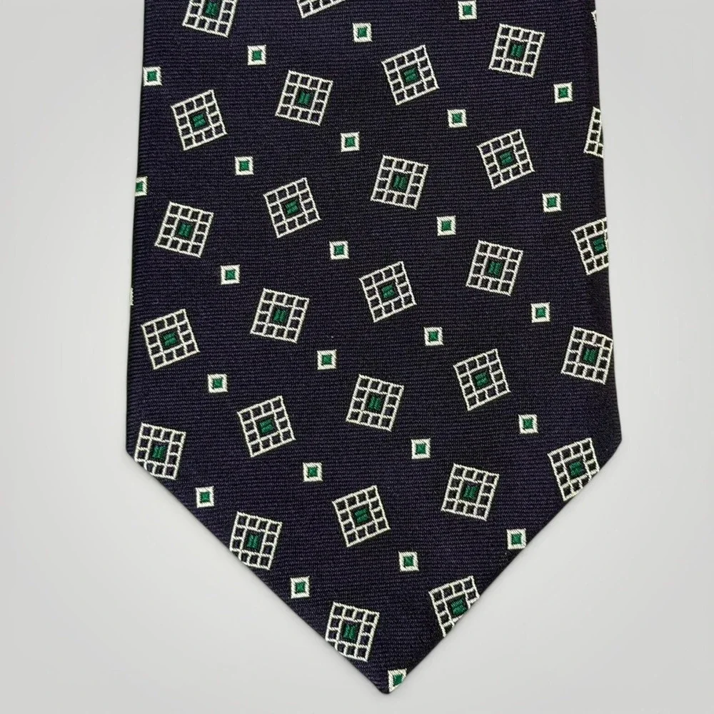 Lauren Ralph Lauren Silk Tie Purple Geometric USA Made‎ Classic Mens OS